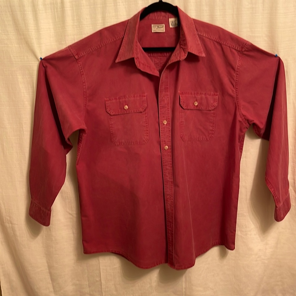 L.L. BEAN OMT16 EXCELLENT CONDITION XL LONG SLEEVE BUTTON UP SHIRT 100% COTTON